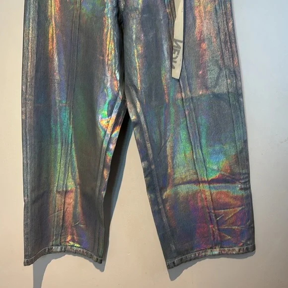 Neon Denim Leroi Coated iridescent Wide-Leg Jean size 25 NWT - Picture 9 of 13